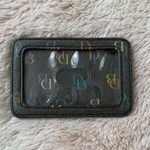 Dooney & Bourke Black Multicolor Logo Card Holder